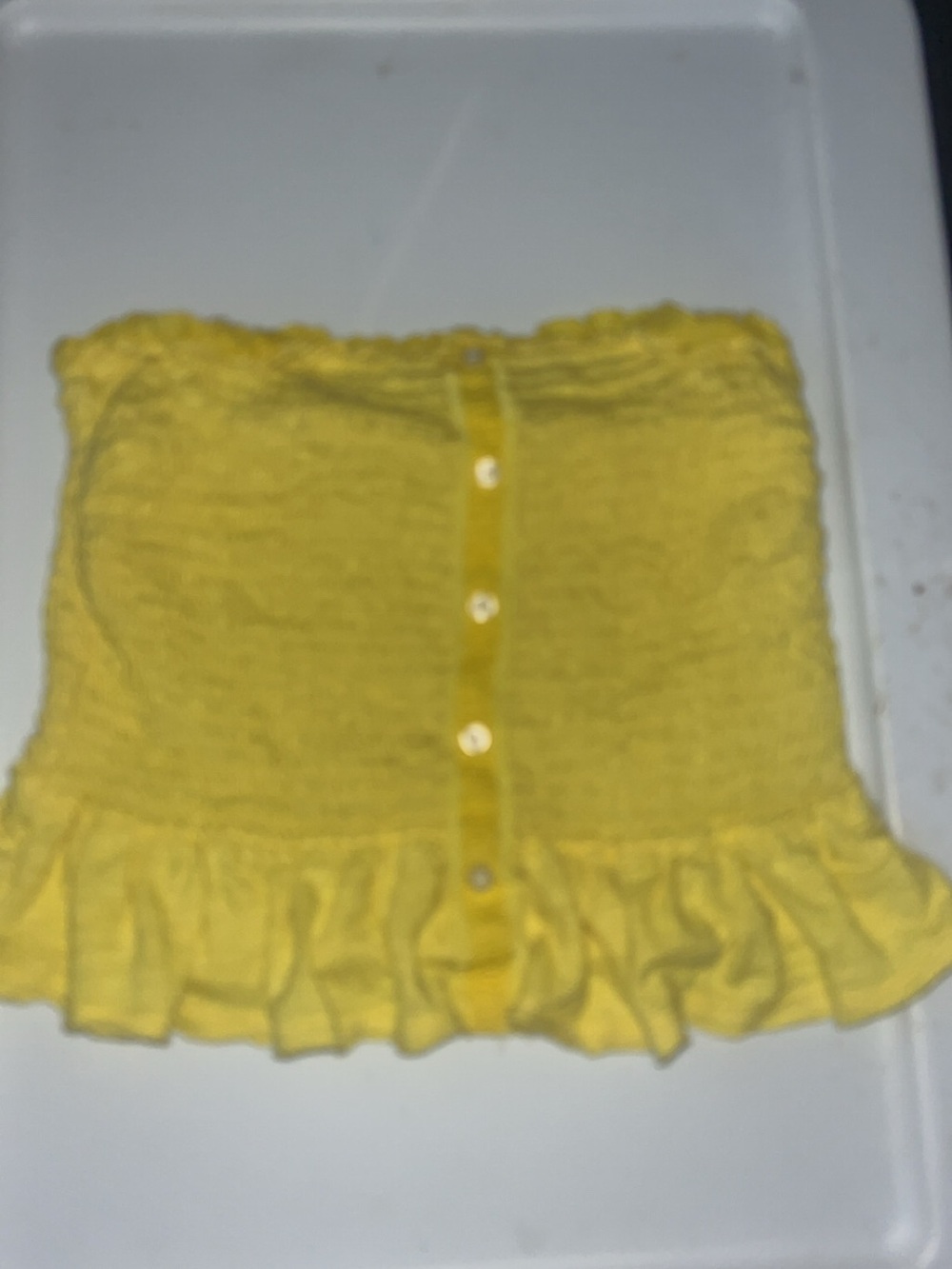 Abercrombie & Fitch Yellow Smocked Ruffle Tube Top